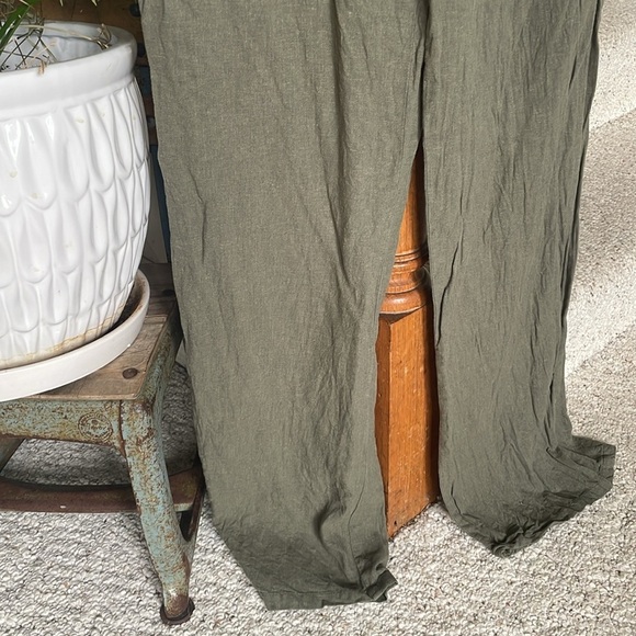 Thread And Supply Olive Green Women's Linen Pants - Picture 3 of 9
